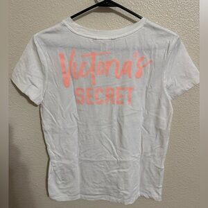 Victoria's Secret White Tee with Pink Logo